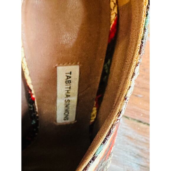 TABITHA SIMMONS Red Black White Farah Snake Peep Toe Ankle Bootie Heel Size 36.5 - Picture 9 of 9